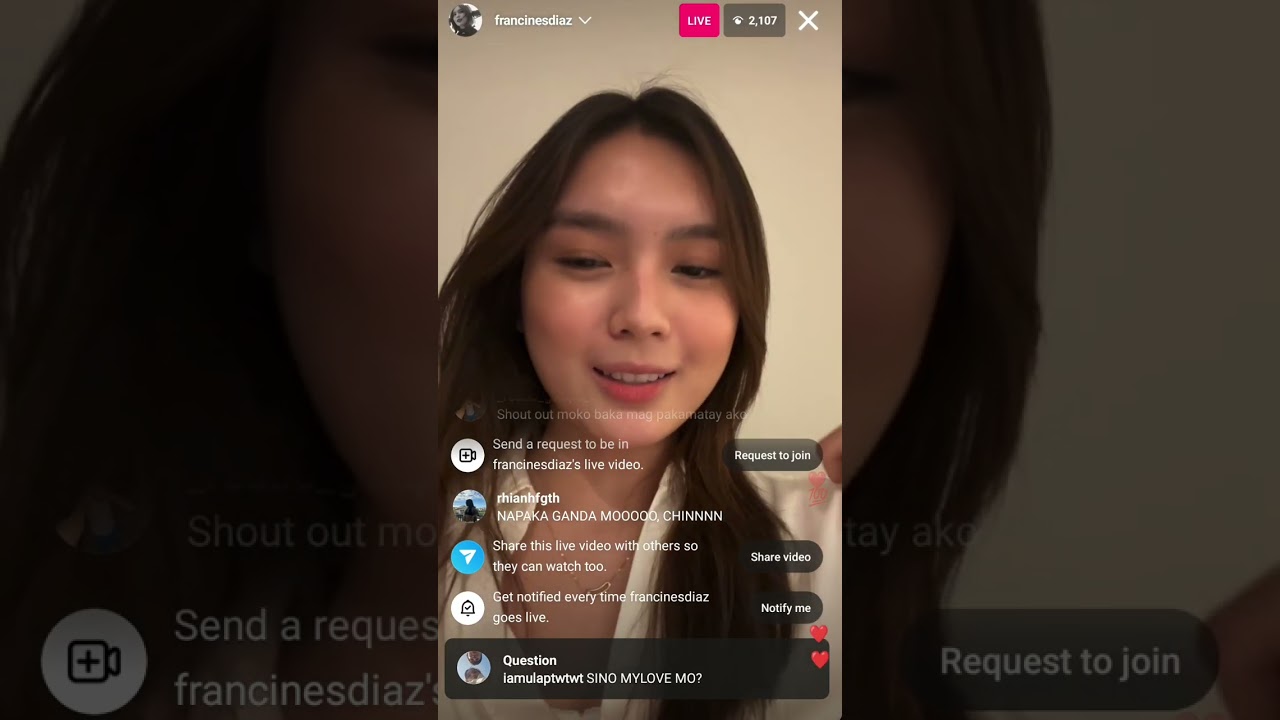 Francine Diaz live Q&A about My Love 💕