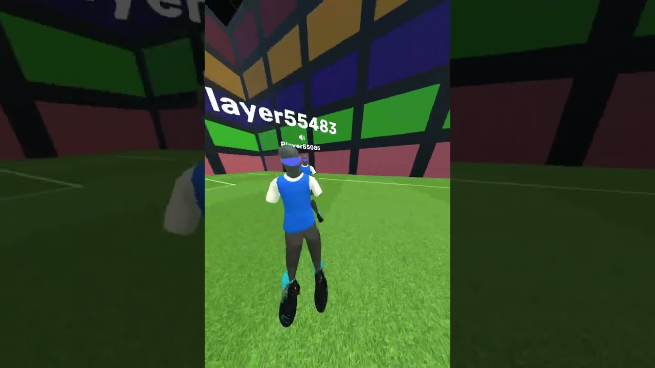 Playing soccer 