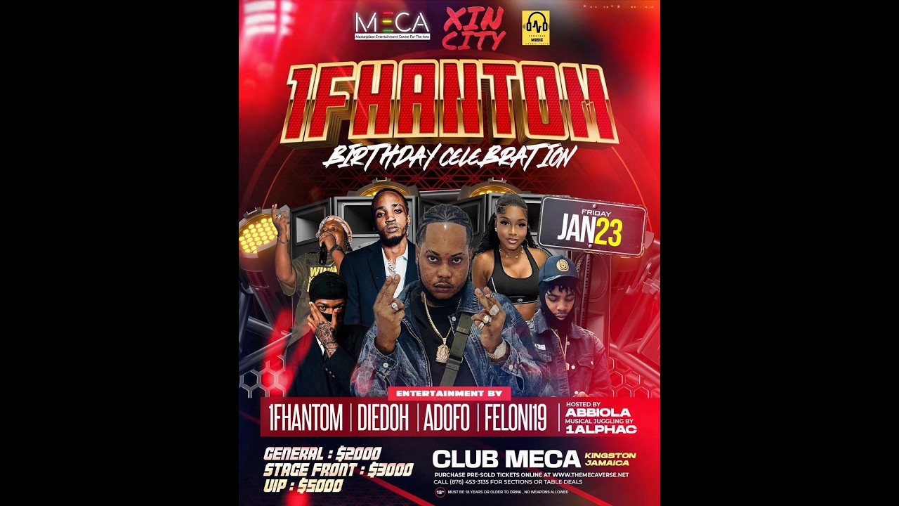 1 FHANTOM BIRTHDAY VLOG AT CLUB MECA FT ADOFO / FELONI 19 / DIEDOH AND BUNKIN KINGSTON JAMAICA