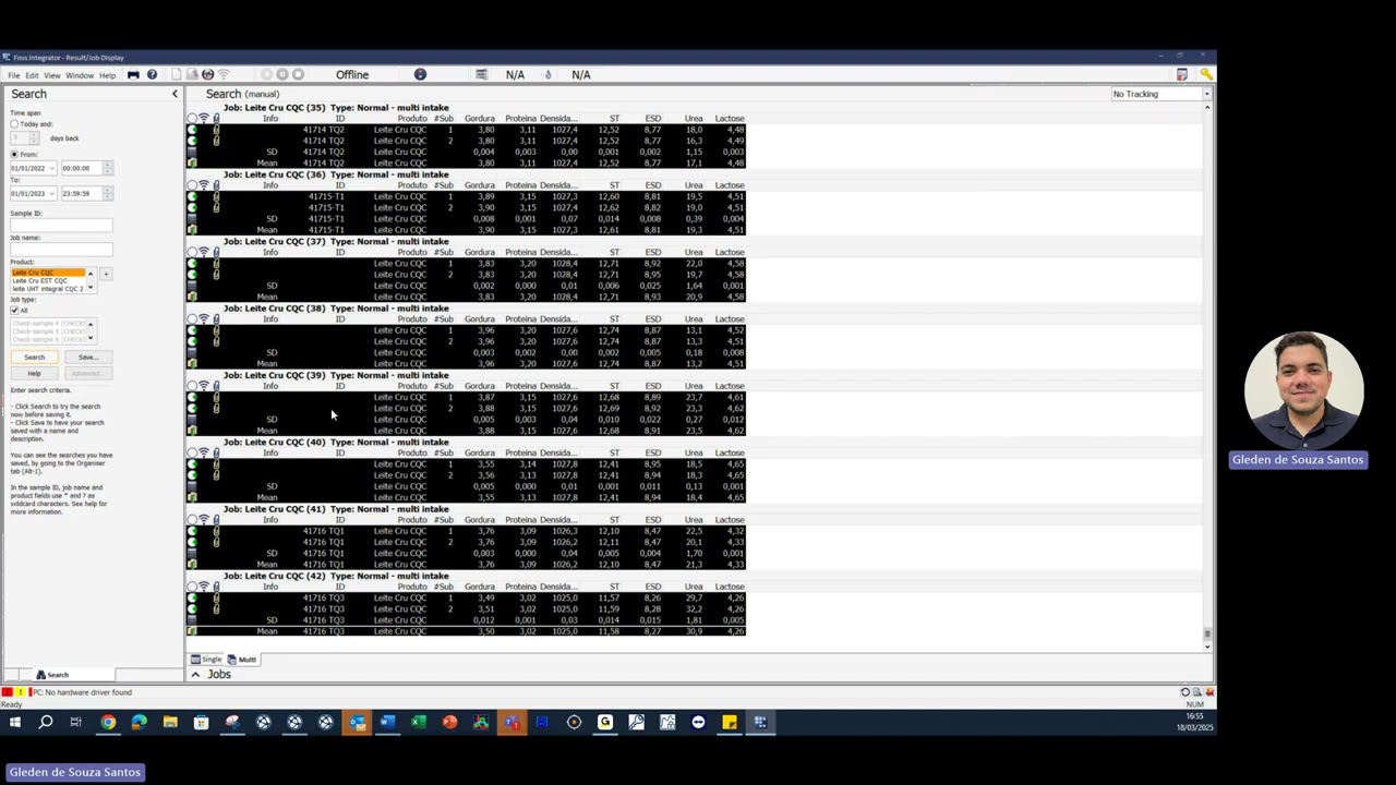 Busca e exportação de resultados no FossIntegrator