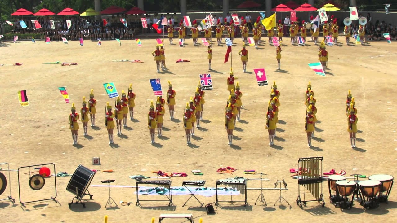 2013景美女中樂儀旗隊韓國釜山教育旅行參訪慶熙大學附屬女中─儀隊表演