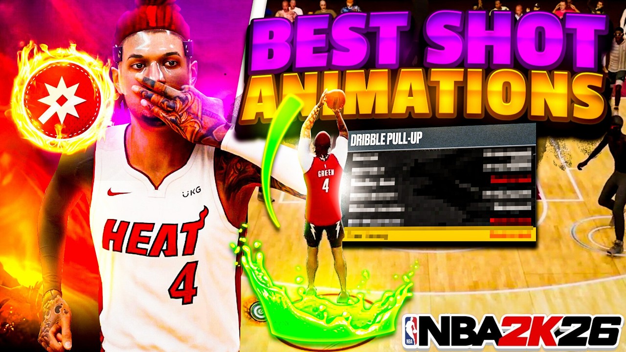 Лучшие анимации для создания бросков в NBA 2K26 (лучшие броски с отклонением, броски с ведением и...