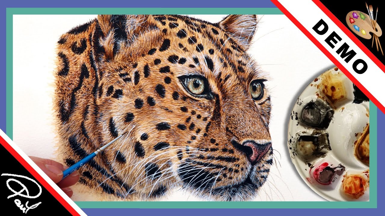How I Painted a Realistic Leopard in Watercolor  (Timelapse Demo)