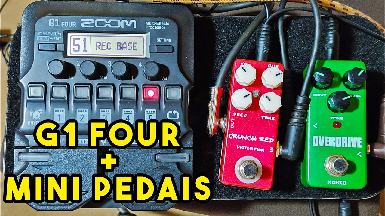 Zoom G1 Four Com Pedais Mini Chineses - Pedalboard Básico