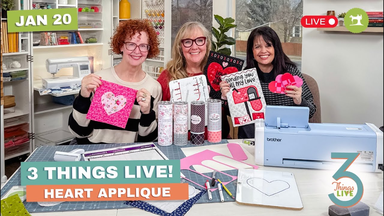 3 Things Live: How to Sew a Heart Appliqué + Easy Valentine Decor