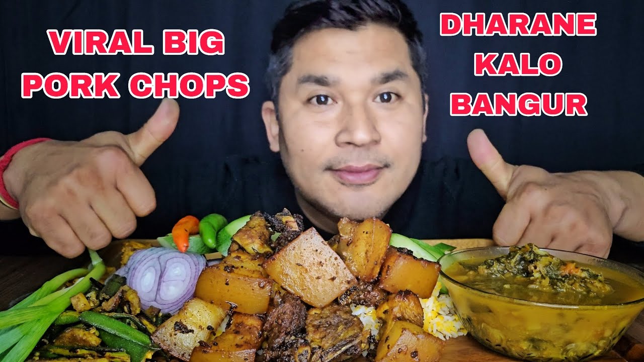 VIRAL PORK chops Dharane Kalo Bangur Nepali Mukbang | Foodieajaya | Nepali Eating Show 