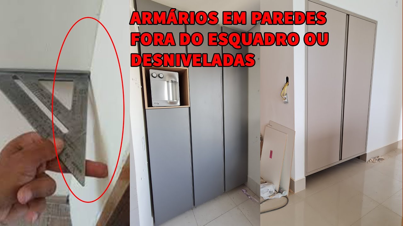 Móveis em paredes fora do esquadro ou Paredes desniveladas Como Instalar.