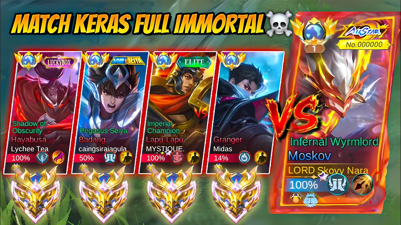 MATCH SUPER KERAS! GLOBAL MOSKOV KETEMU MUSUH FULL IMMORTAL, WARNYA GILA BIKIN JANTUNGAN ~ MLBB