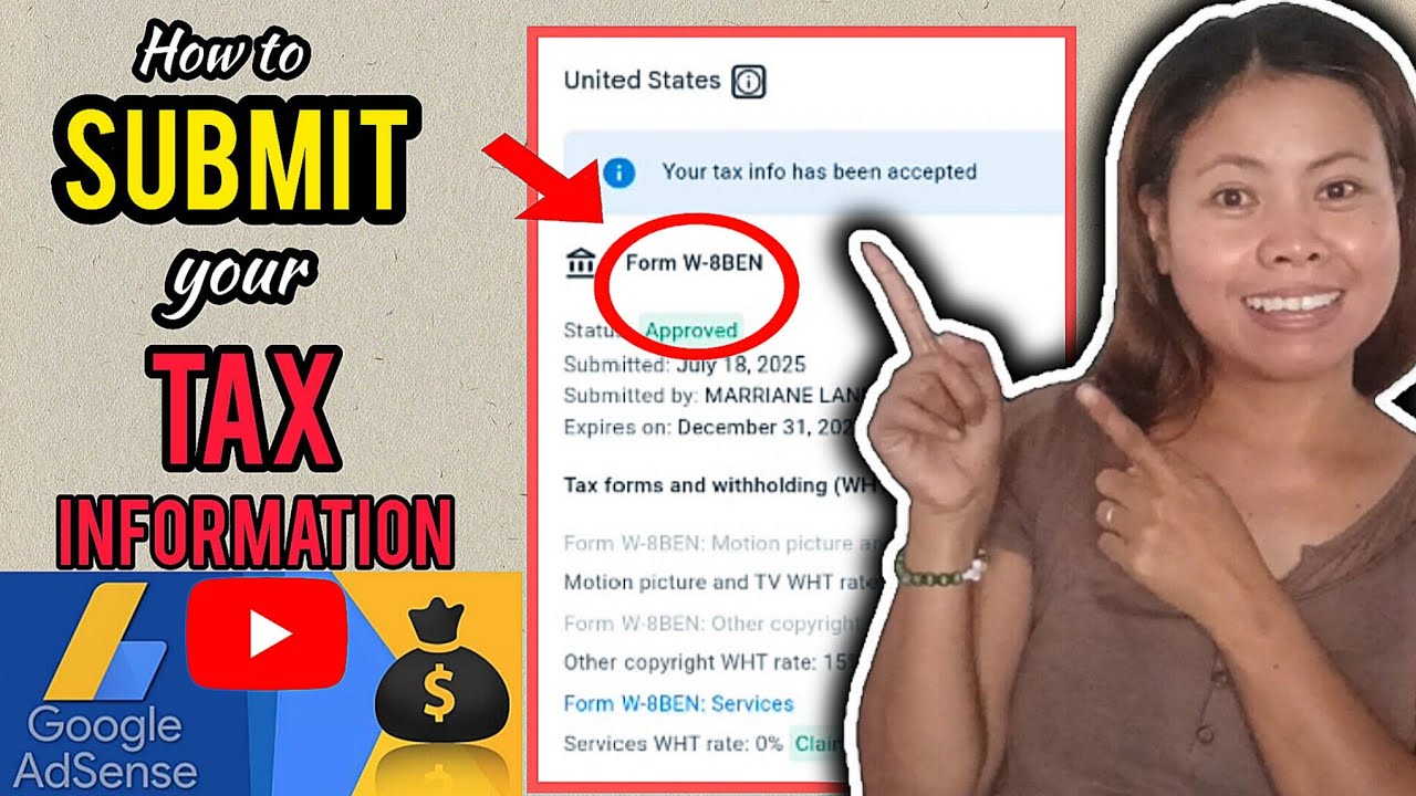 🟤Paano Mag-SUBMIT ng TAX INFORMATION sa GOOGLE ADSENSE 2025! (Full Guide)