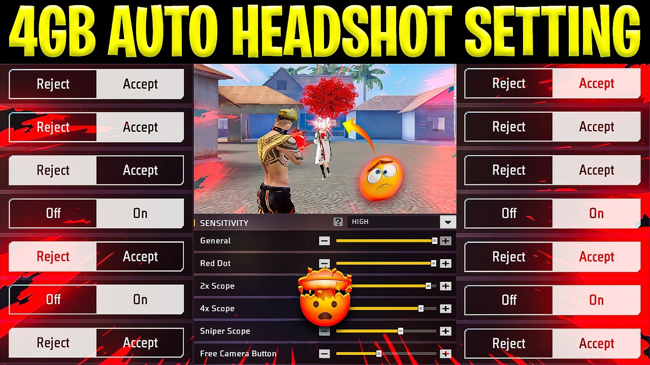 4GB RAM 🔥 100% Auto Headshot Sensitivity | No Lag + No Recoil (2026 Best Settings)
