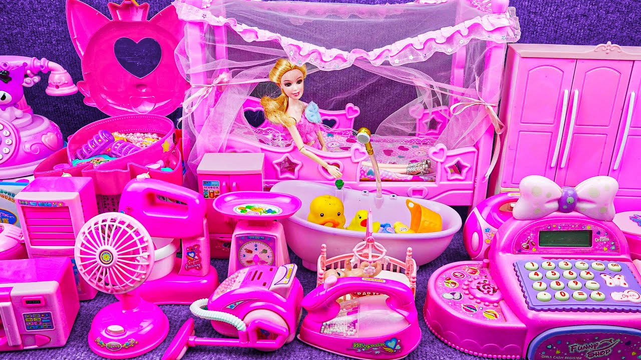 15 Minutes Satisfying with Unboxing Barbie Princess Kitchen & Refrigerator Play Set Review Toys｜ASMR