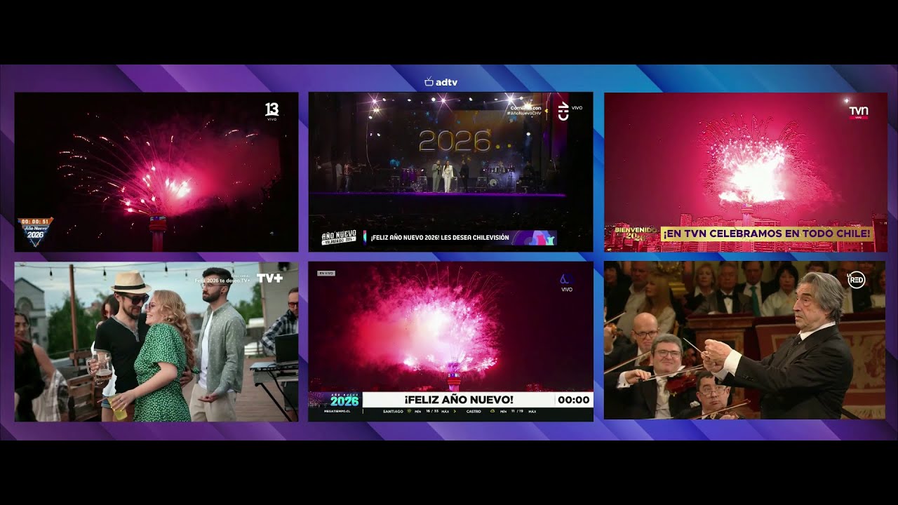 Así la TV Chilena esperó el año nuevo 2026