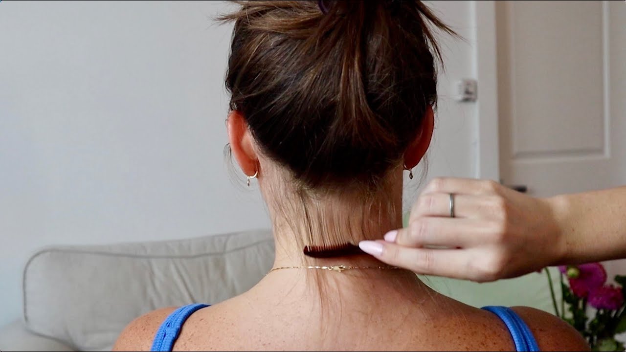 ASMR | Combing baby hairs with a baby comb🫠 (whisper, nape of neck attention)