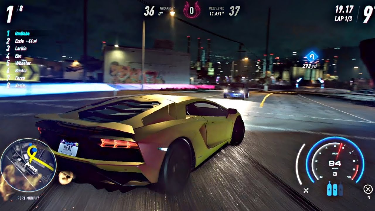 Need For Speed Heat (Lamborghini) Night Race Gameplay 1080p HD ||GmBaba|| #automobile #needforspeed