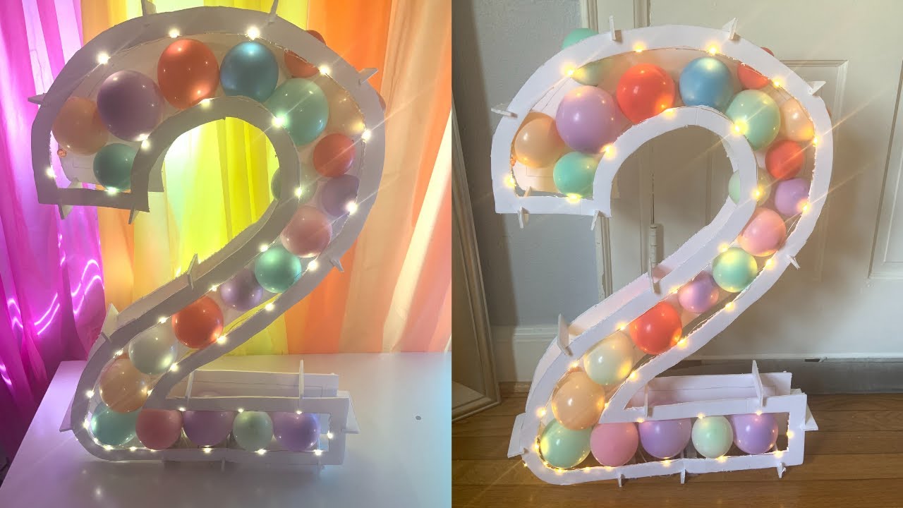 Balloon Number Mosaic 2 /DIY Birthday Decoration/ Mosaic tutorial