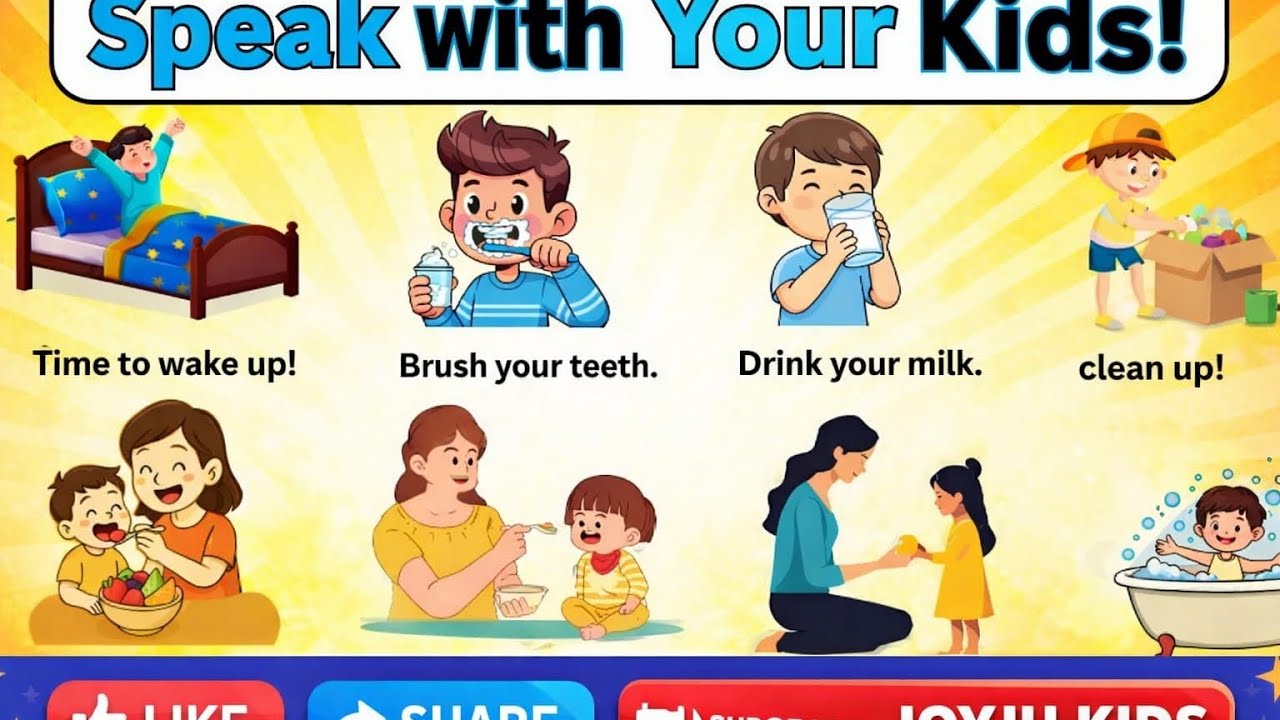 Speak English With Kids | Daily Use Sentences | Easy English Speaking Practice for Kids | English 