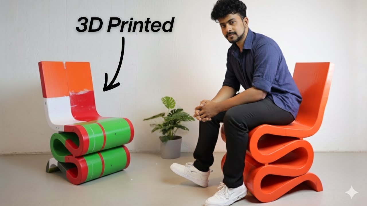 Я напечатал на 3D-принтере стул стоимостью 100 тыс. рупий!
