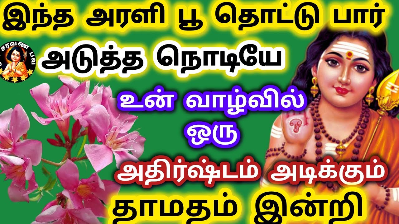 அரளி பூ தொட்டு பார் அடுத்த நொடியே உன் வாழ்வில் ஒரு அதிர்ஷ்டம் அடிக்கும்