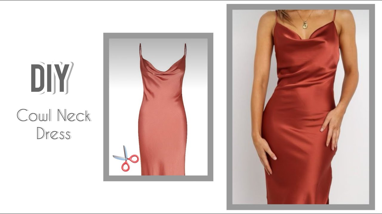 DIY Cowl Neck Satin Slip Dress!!