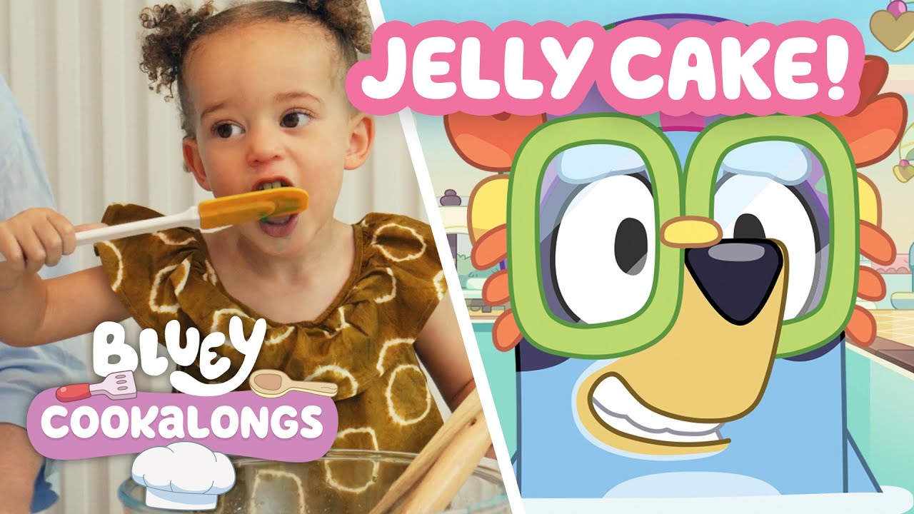 Bluey Cookalongs - Swimming Pool Jelly Cake 🏖️ 😋 | Brand New Series ⭐️ | Bluey
