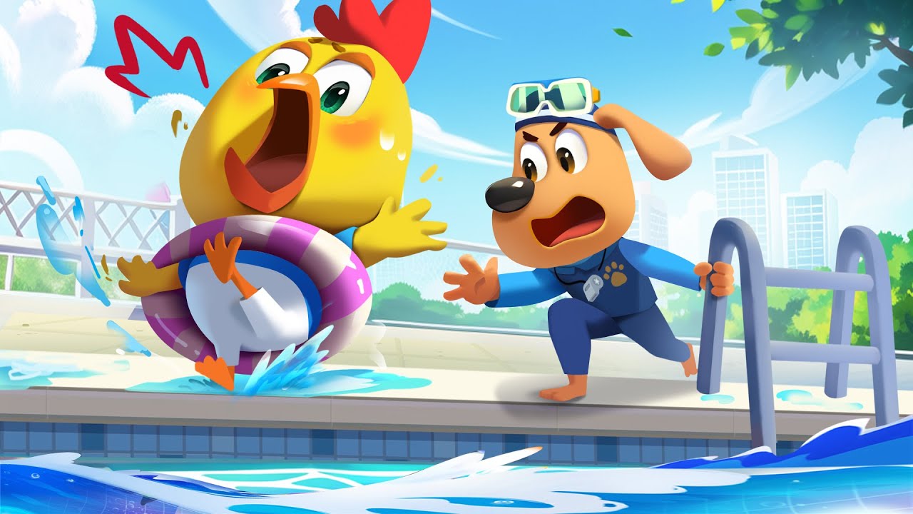 Ten Cuidado en la Piscina 🏊 Dibujos Animados 🔍Sheriff Labrador en Español