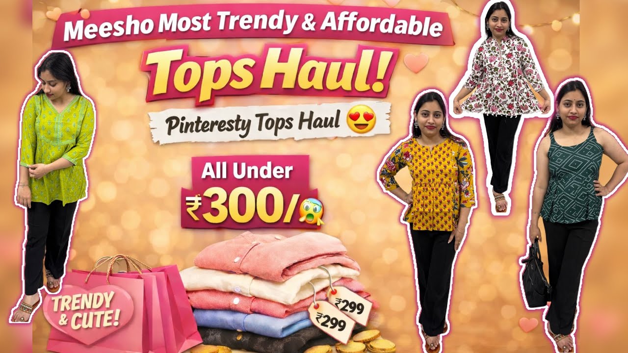 Meesho Most Trendy & Affordable Tops Haul |Meesho Pinteresty Tops Haul 😍| All Under 300/-😱| #haul  