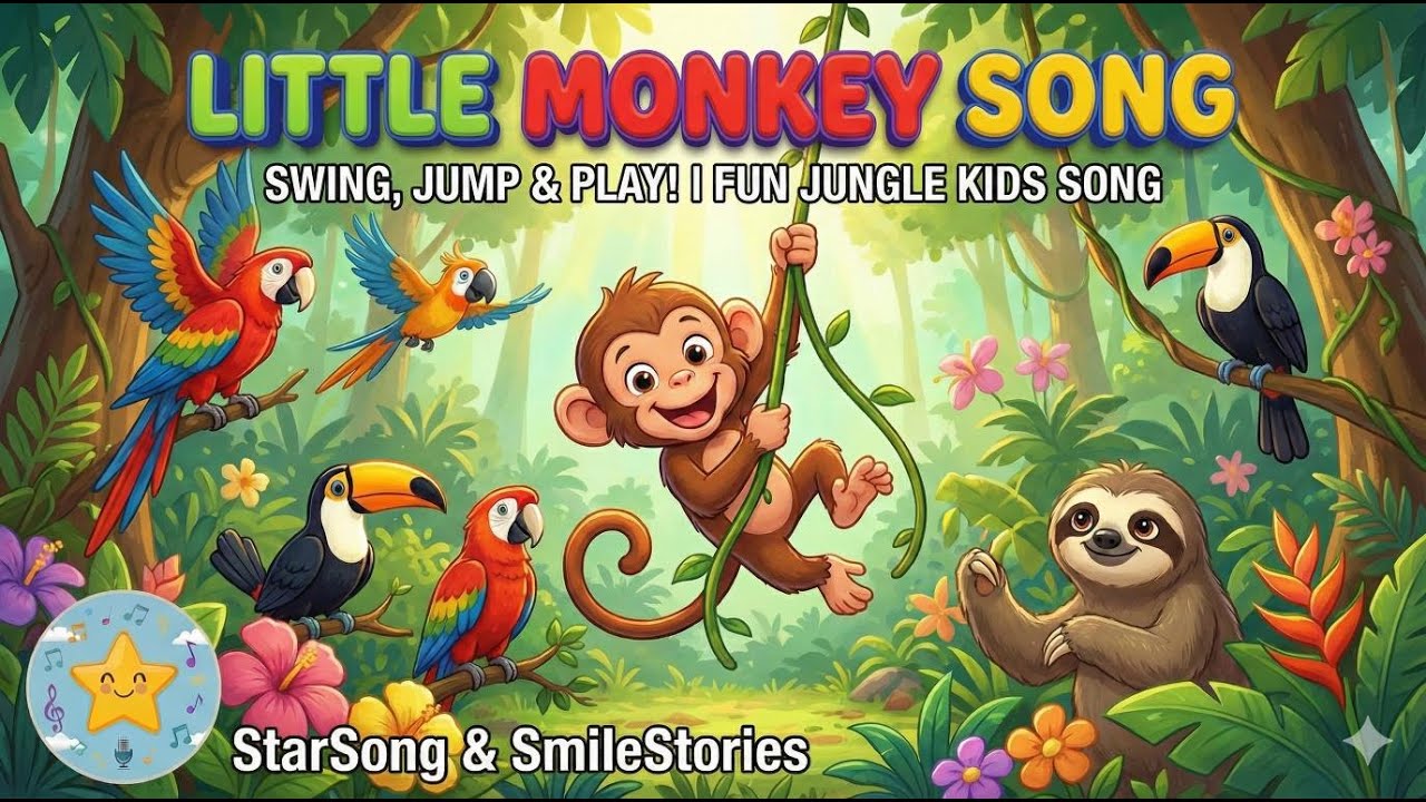 🐒 Little Monkey Song – Swing, Jump & Play! | Fun Jungle Kids Song | StarSong&SmileStories