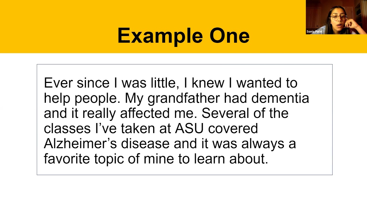 Writing a Personal Statement for Graduate School Webinar