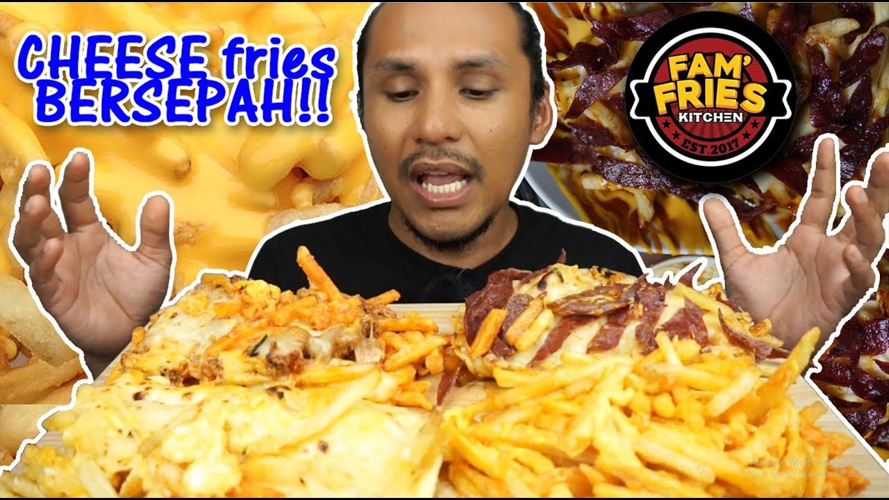 CHEESY FRIES BEEF BACON SEDAP GILA! (mukbang malaysia) FAM FRIES KITCHEN