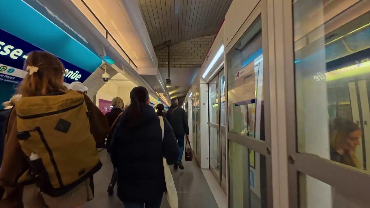 Parisian Metro Gare de Bercy to Chatelet to Gare du Nord to Plaisance. Line M14 M4 M13 subway