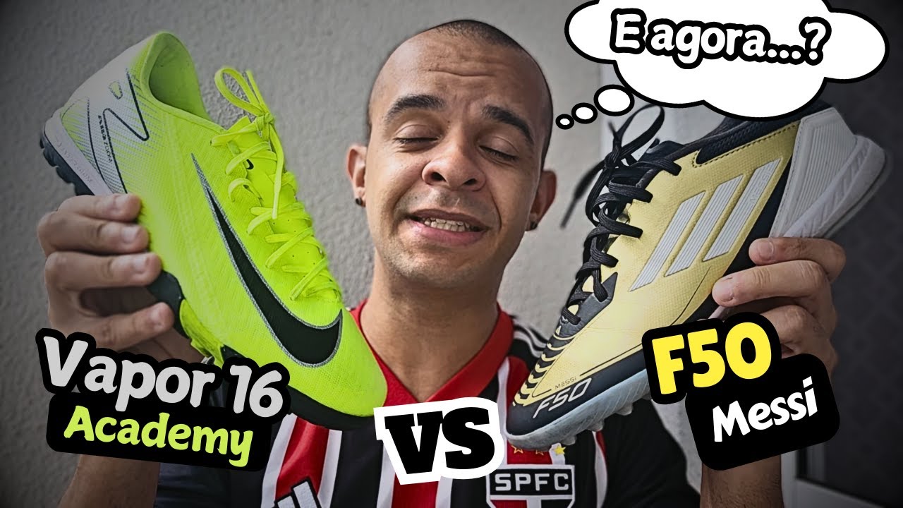 Qual chuteira intermedi&aacute;ria comprar? Nike Vapor 16 ou Adidas F50 Messi?