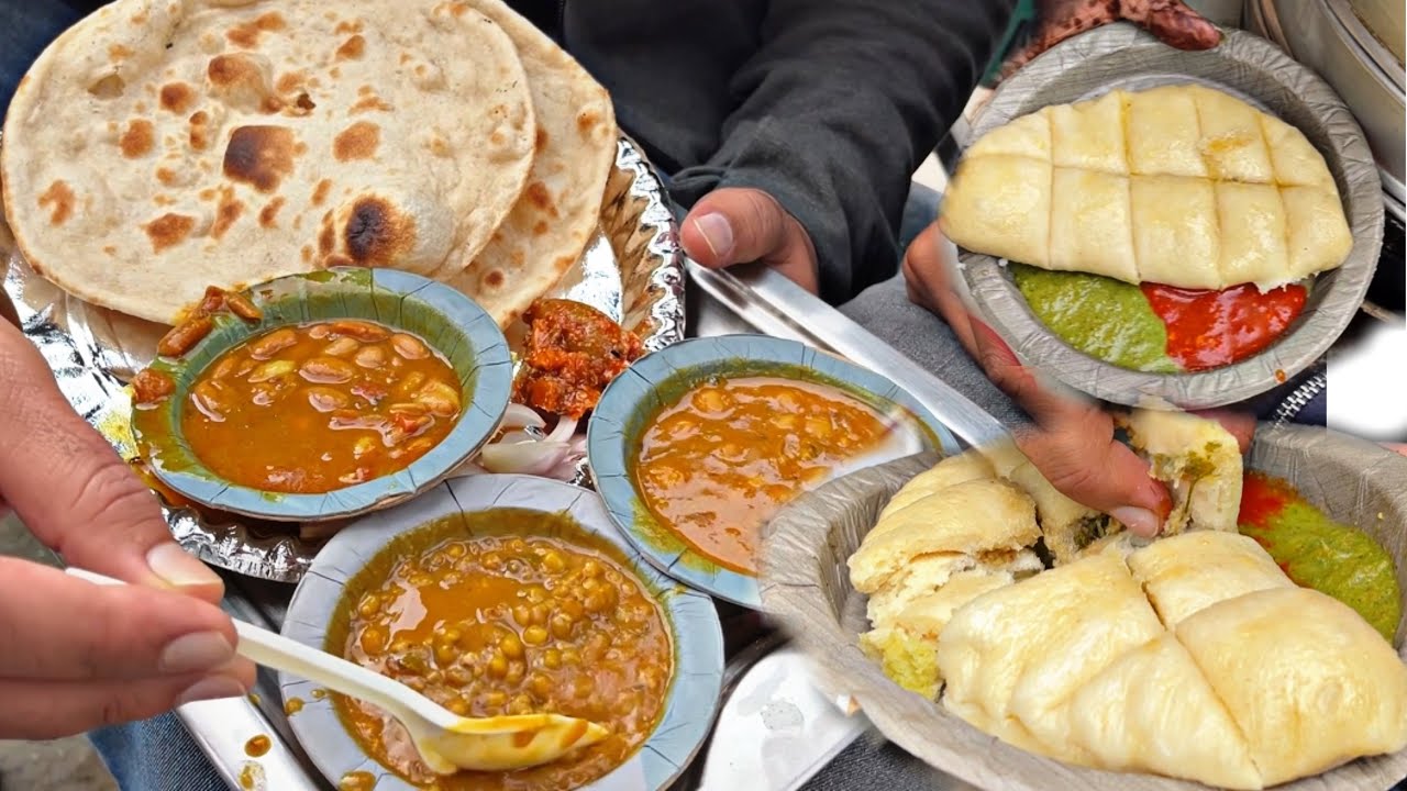 Streetfood At MCLEODGANJ MAIN MARKET | SIDDU STREET FOOD | RAJMA DAL, Veg Momos