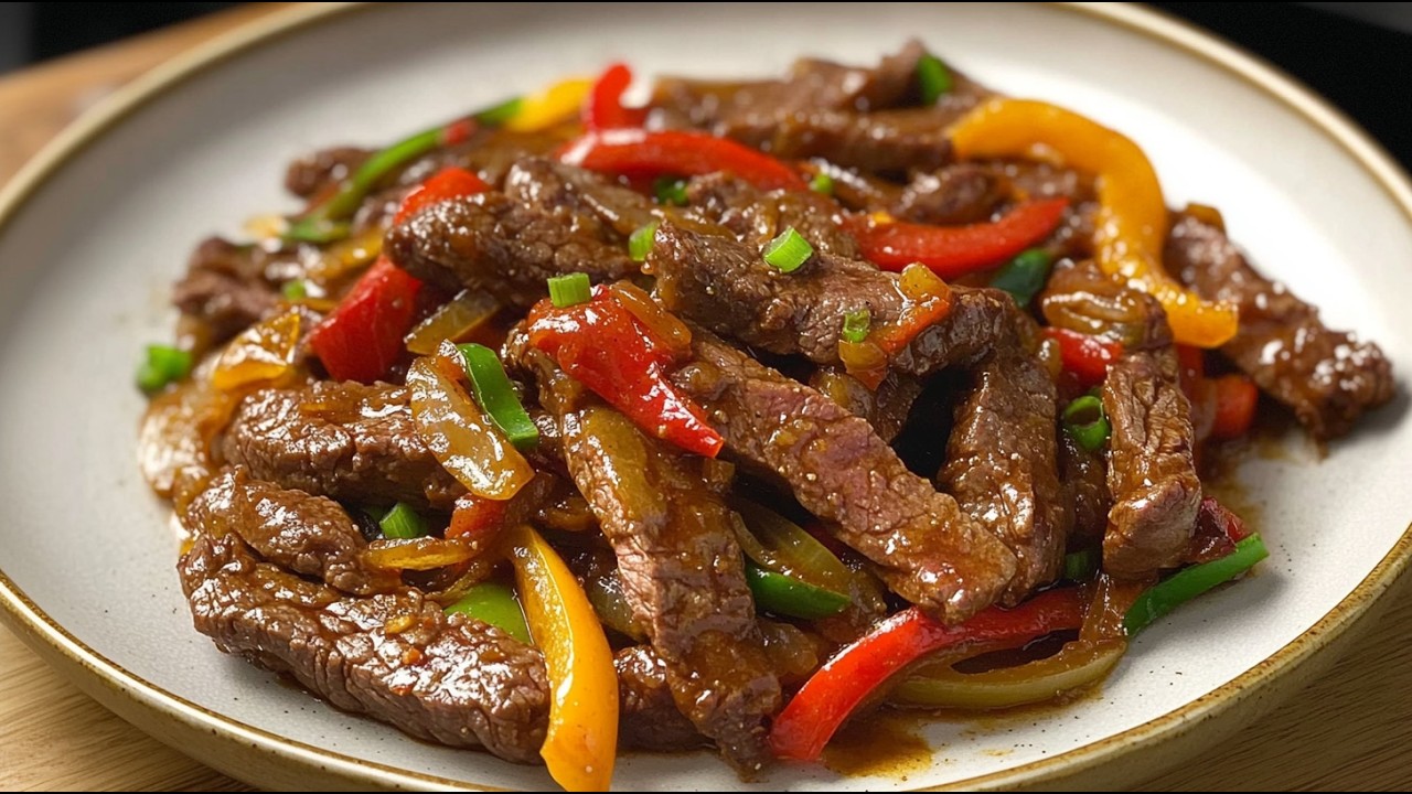 Сочный говяжий стир-фрай с болгарским перцем - максимум вкуса за минимальное время!