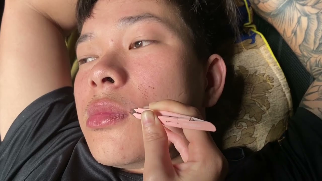 Part 613 PLUCK FACIAL HAIR, nhổ râu cho chồng asmr