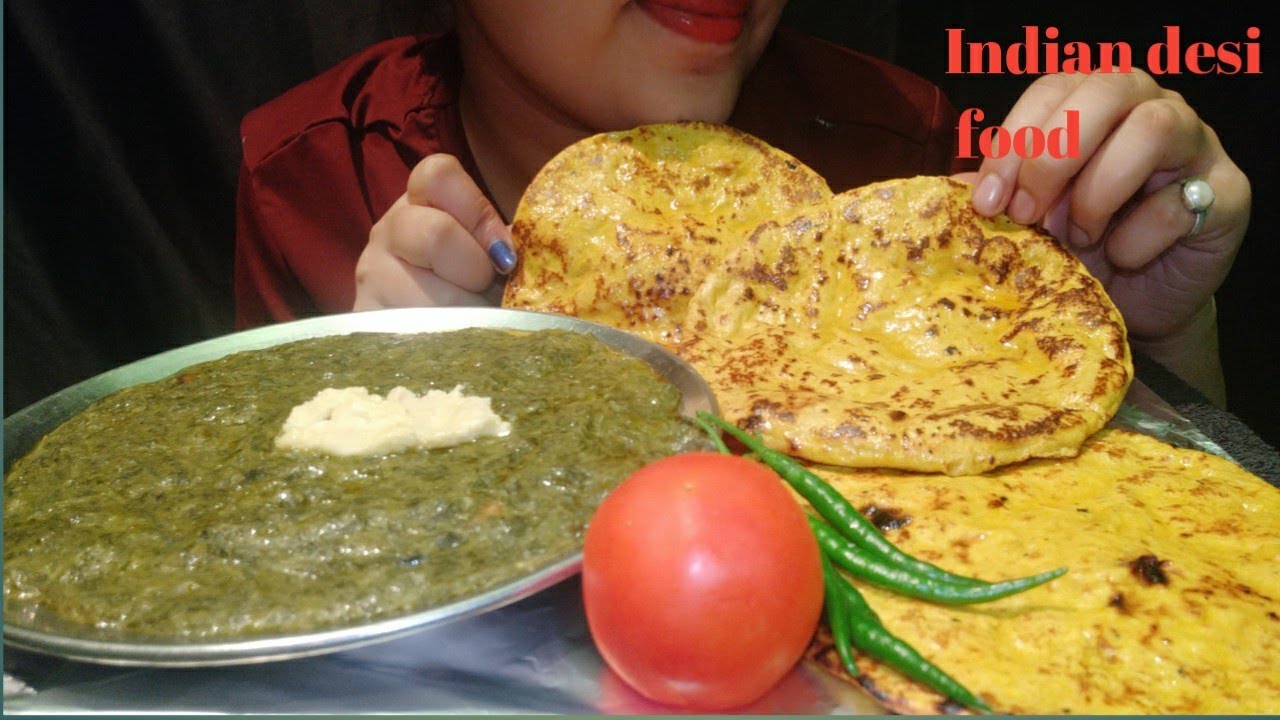 ASMR EATING SAAG WITH MAKKI ROTI||PUNJABI FOOD MUKBANG||INDIAN MUKBANGERS EATING 2021||FOOD VIDEO