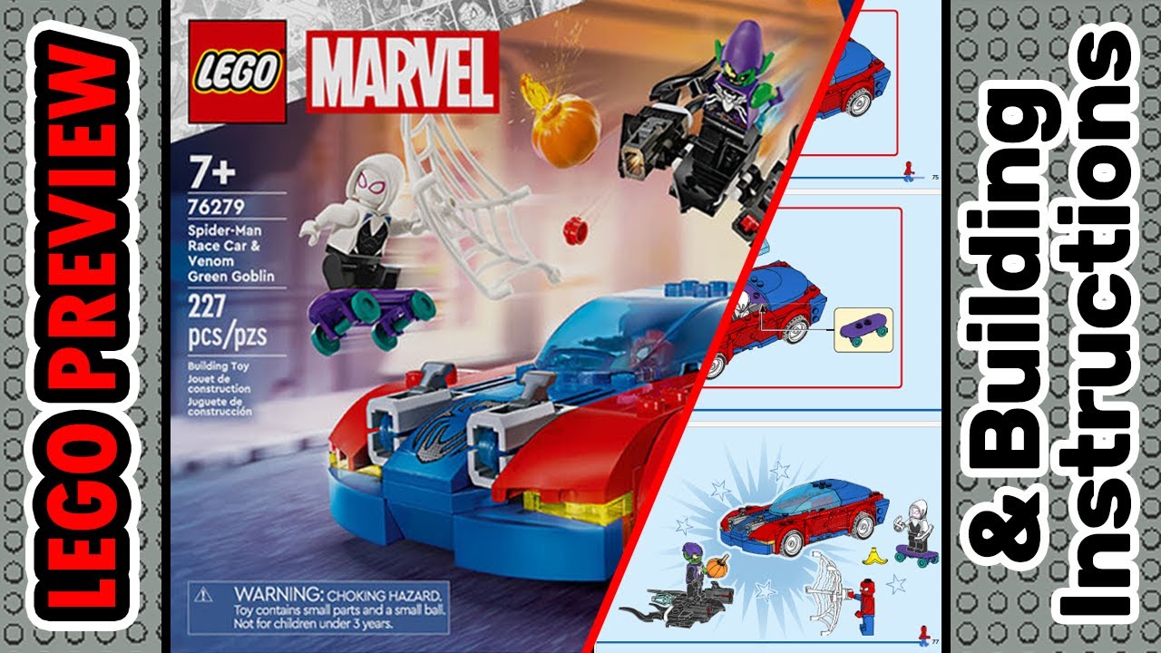 PREVIEW: 76279, LEGO Marvel, Spider-Man Race Car ​ & Building Instructions! LEGO 2024