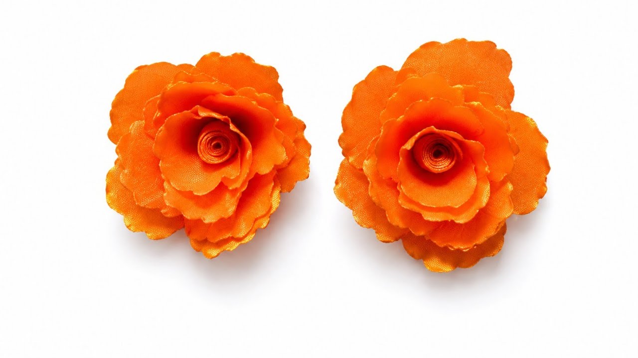 How to make Satin Ribbon flower/Beautiful flower work/Craft 