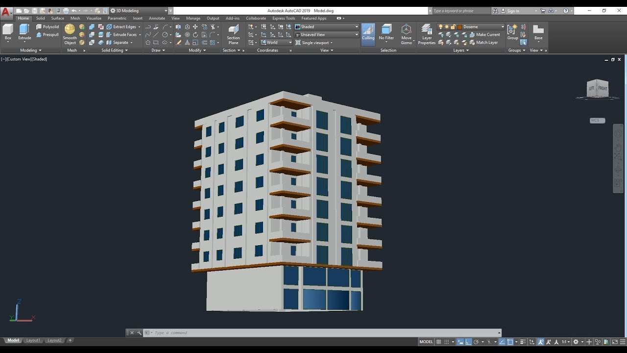 Autocad 3d Apartman Modelleme