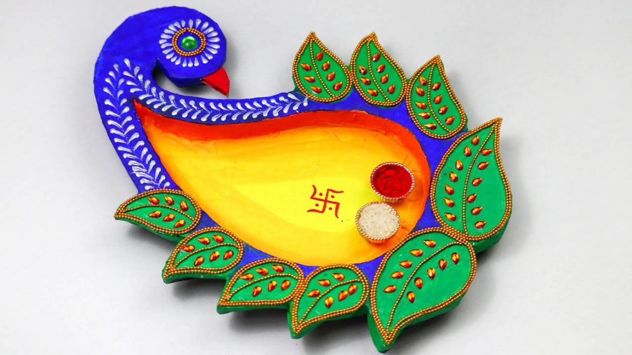 Thali Decoration Ideas for Diwali | Cardboard Thali Making | Best Out Of Waste | Thali decoration
