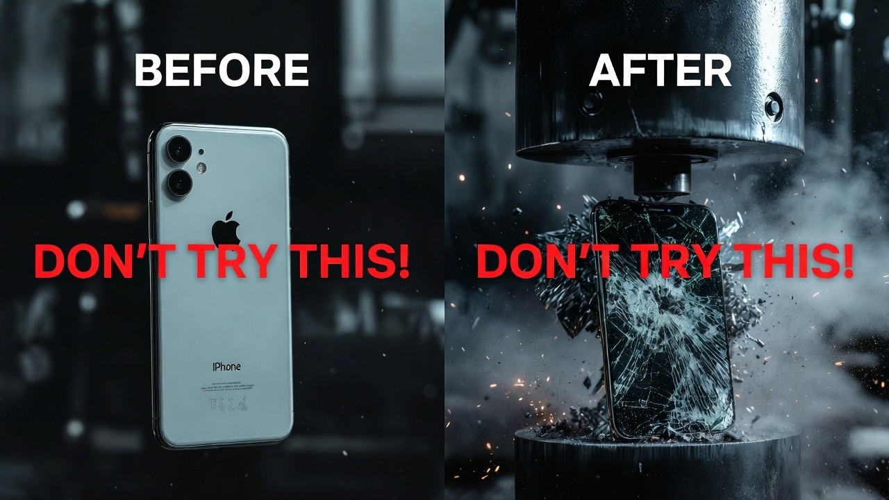 Hydraulic Press vs iPhone – DON’T TRY THIS! 😱 (Satisfying Slow Motion Crush) #hydraulicpress #iphone
