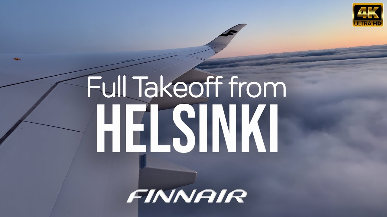[4K] Finnair | Airbus A350-900 | Pushback, Engine Start, Taxi & Takeoff from Helsinki Airport