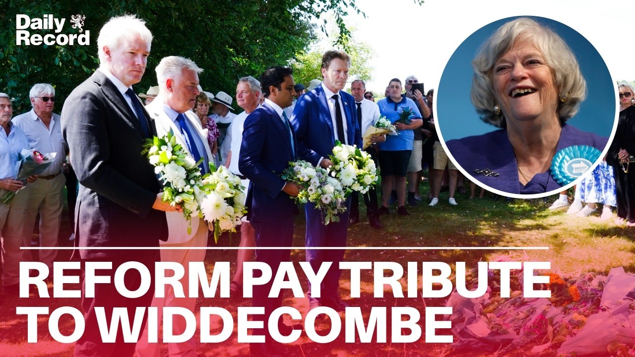 Reform UK members pay tribute to Ann Widdecombe as Richard Tice addresses mourners