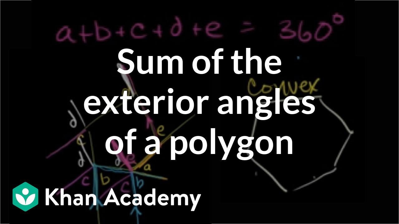 Sum of the exterior angles of convex polygon | Geometry | Khan Academy