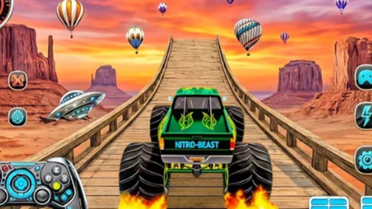 Mega Ramp Monster Car Racing 3D - Extreme Car Stunts -Android Gamepla #MegaRamp #3DGames #CarRacing