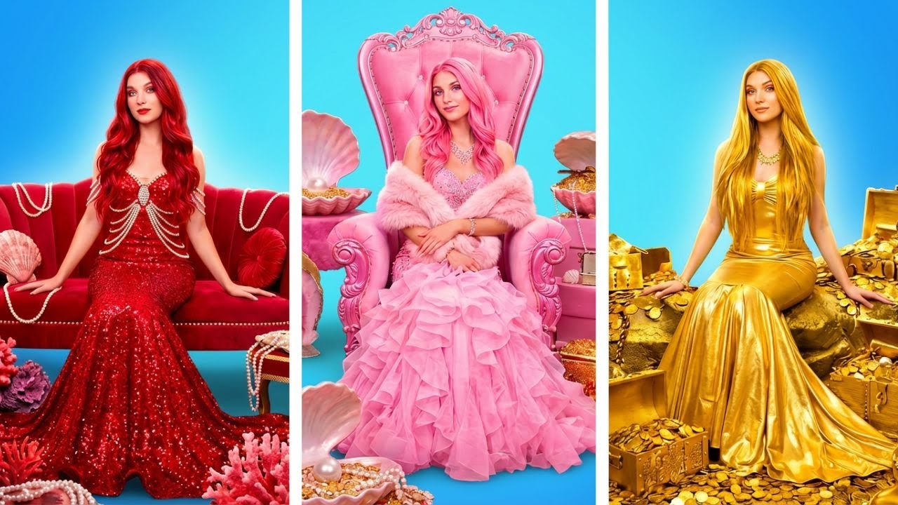 Nadchodzi Sen o Syrenie ✨ Czerwono-różowa Przemiana Syreny