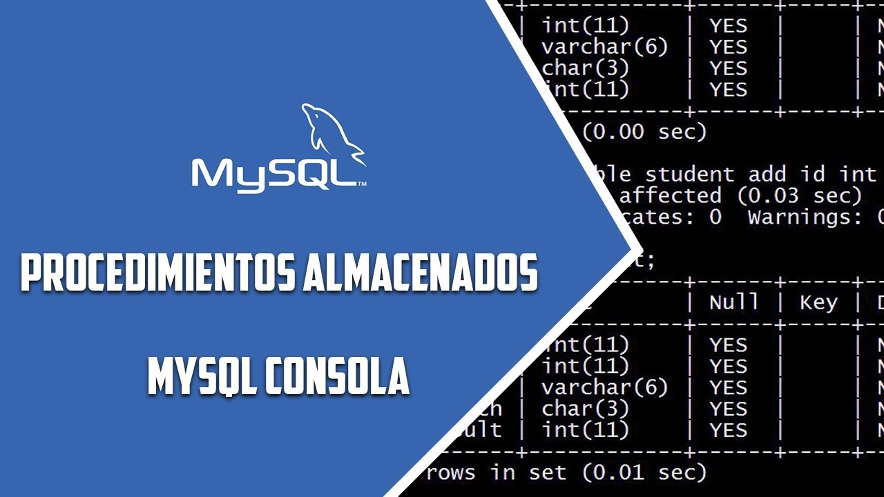 MYSQL Consola –  Procedimientos almacenados –  Video 70