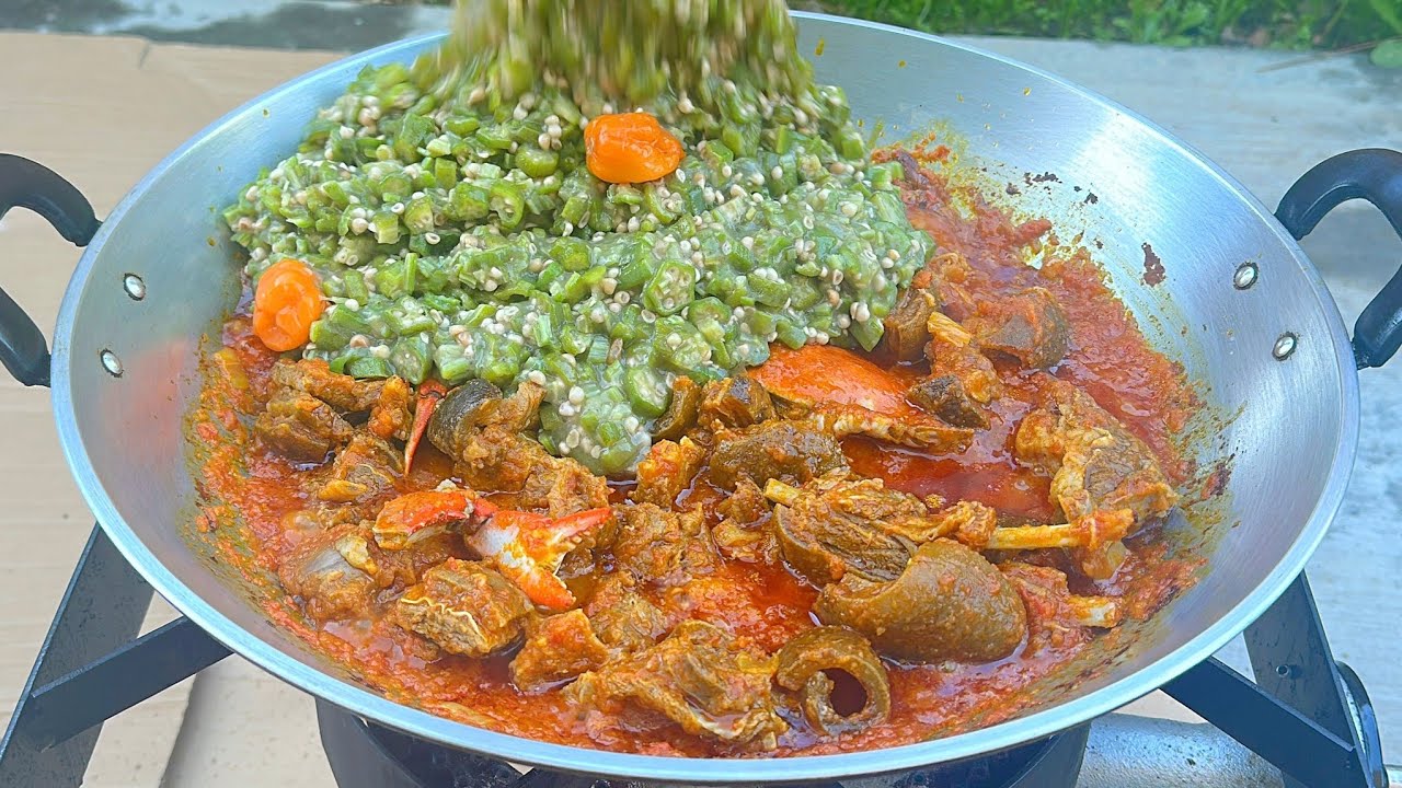 how to prepare ghana authentic okro stew recipe/ easy and delicious ghana authentic okro stew 