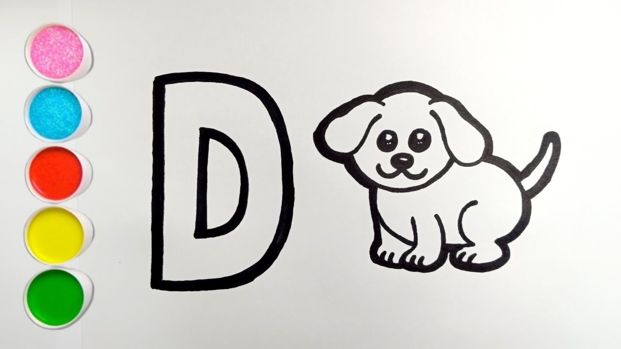 D is for Dog 🐶 | ABC Learning, Easy Drawing & Coloring for Kids