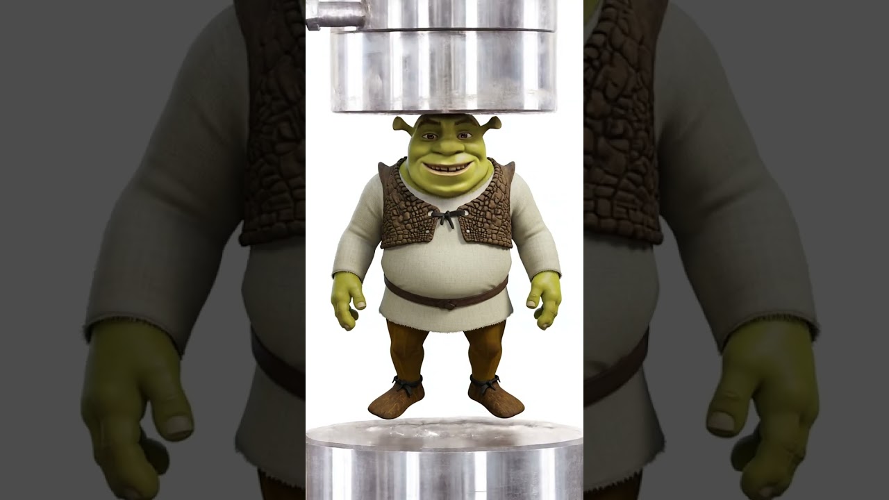 SHREK Hydraulic Press Effect #shrek #aishrek #asmr