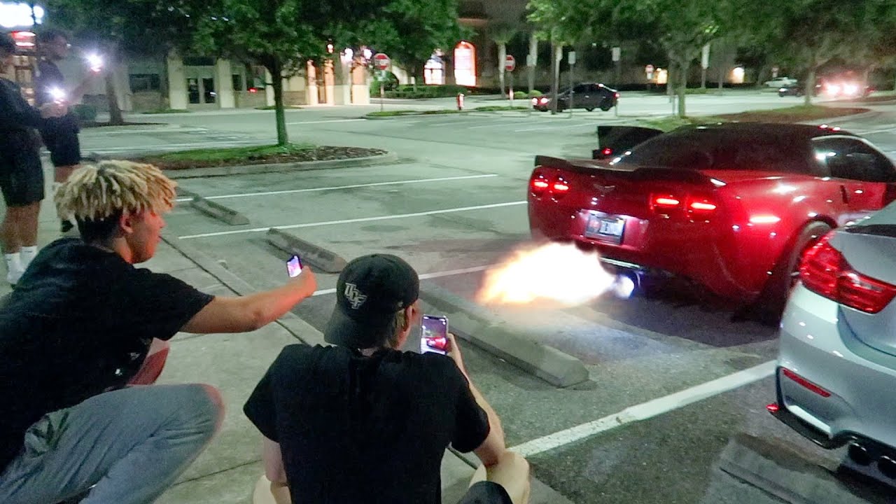 Making my Corvette Shoot Crazy Flames! *Scaring People*